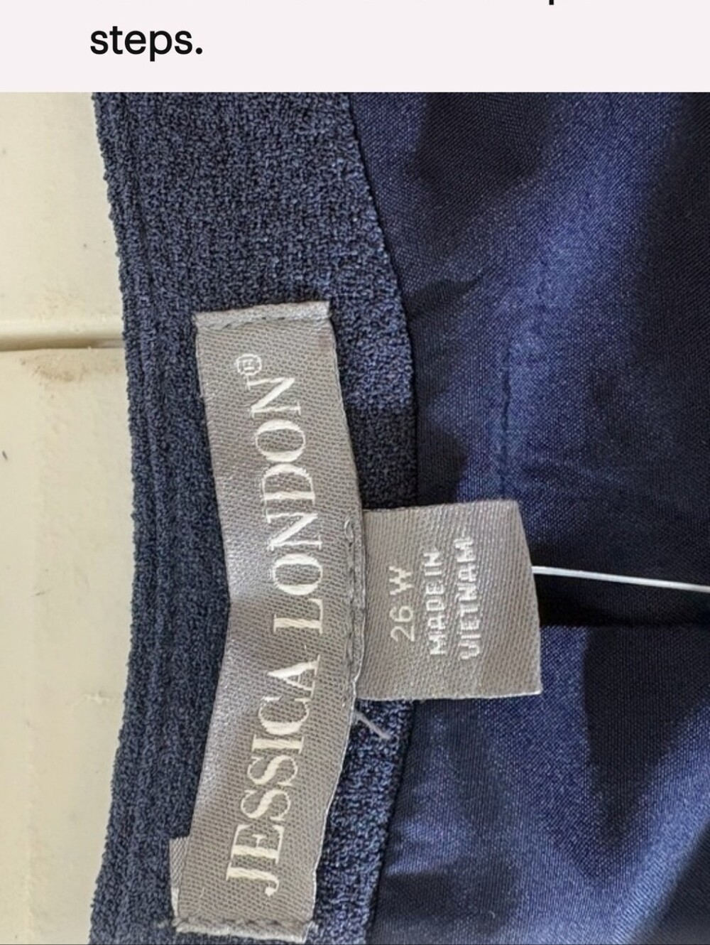 Jessica London Deep Navy Wrap Tie Blouse. - Picture 5 of 9